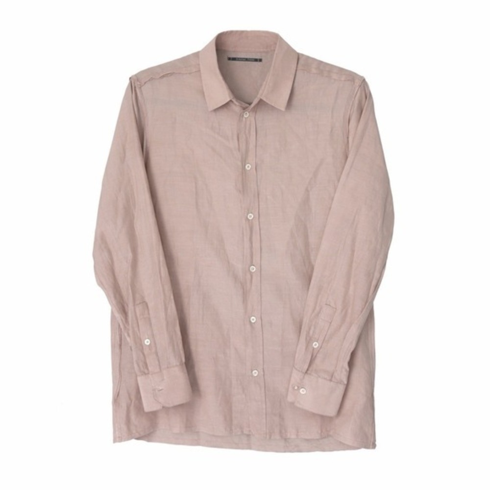 Brazeau Tricot Button Up Shirt Mauve Size  1/ US XS Silk blend Minimalist Sheer‎